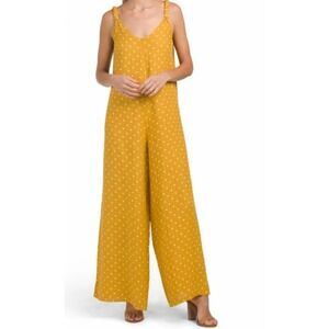 Martina Innocenti Polka Dot Jumpsuit Wide Leg Sleeveless Yellow Italy Women's XL